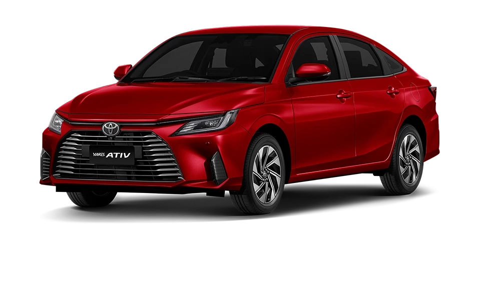 Yaris ATIV สี Red Mica Metallic รุ่น HEV Premium