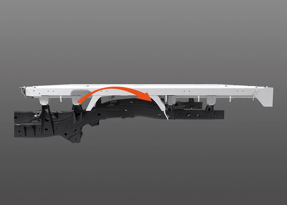 Hilux Champ: Flat chassis structure.