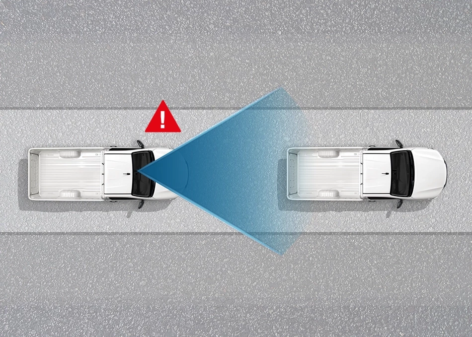 Hilux Revo Standard Cab: ระบบแจ้งเตือนก่อนการชนด้านหน้า FCW (Forward Collision Warning)
และระบบช่วยเตือนเมื่อรถคันหน้าเคลื่อนตัว TMN (Traffic Movement Notification)
ระบบส่งสัญญาณเตือนด้วยเสียง และไฟแสดงสถานะ เพื่อให้ผู้ขับขี่รับรู้ และตอบสนองได้ทันท่วงที