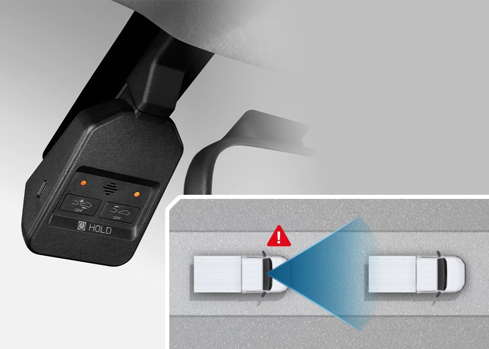 Hilux Champ: Forward Collision Warning (FCW) and Traffic Movement Notification (TMN) systems alert the driver with sound and indicator lights, helping them respond promptly.