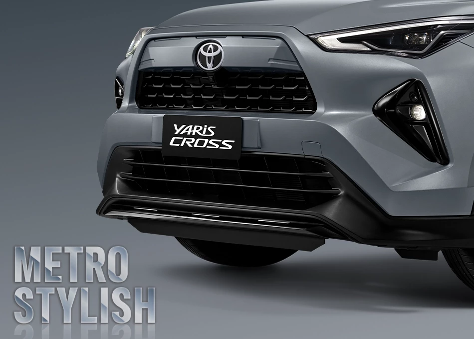 Yaris Cross: กระจังหน้าแบบ Metro Stylish พร้อมชุดตกแต่งกันชนหน้า และกรอบไฟตัดหมอกสีดำ