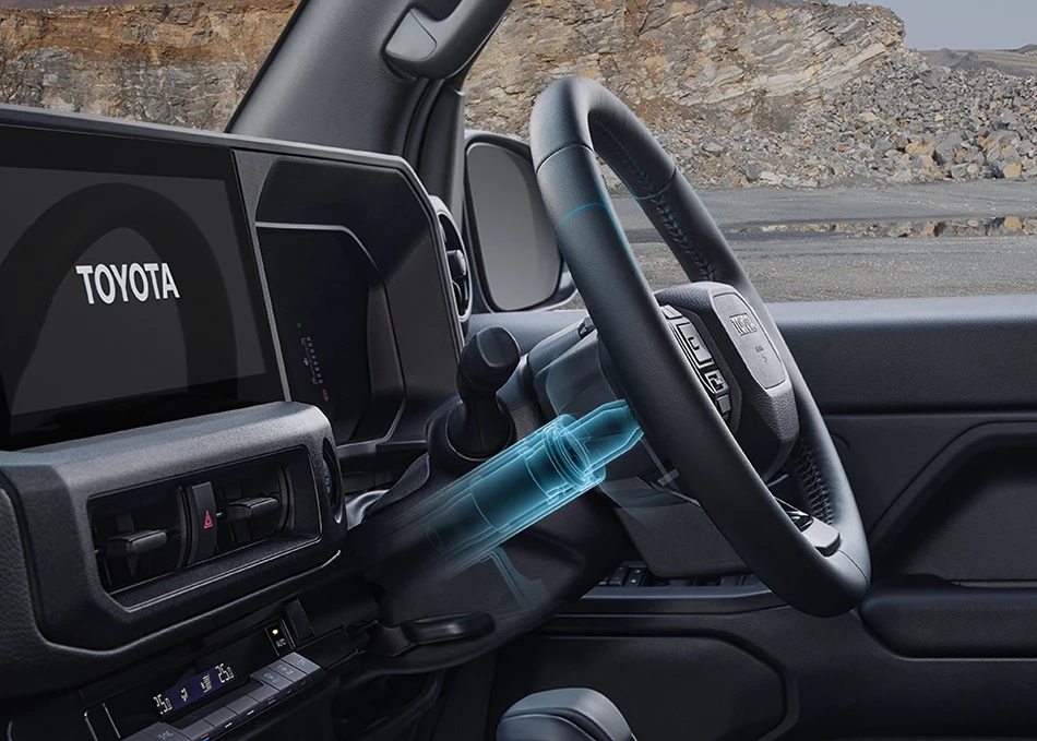 Land Cruiser FJ: แกนพวงมาลัยขนาดใหญ่ ช่วยให้ควบคุมได้เฉียบคม ตอบสนองดี และลดแรงสั่นสะเทือน