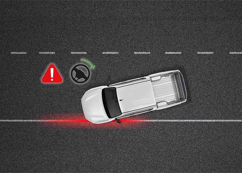 Hilux Travo-e: Lane Departure Alert
ระบบเตือนเมื่อออกนอกเลน พร้อมหน่วงกลับอัตโนมัติ