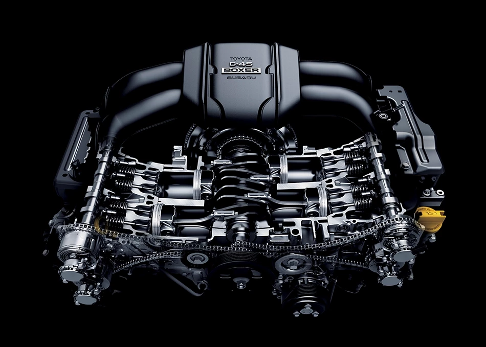 GR 86: 2.4L 4-CYLINDER BOXER with RWD เครื่องยนต์เบนซินแบบ 4 สูบแนวนอน ขนาด 2.4 ลิตร ขุมกำลังสูงสุด 237 แรงม้า แรงบิดสูงสุด 250 นิวตัน-เมตร