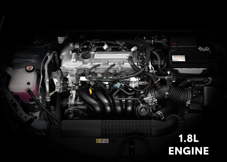 Corolla Altis: 1.8-liter 4-cylinder inline DOHC 16-valve gasoline engine with VVT-i (2ZR-FE) and Super CVT-i automatic transmission