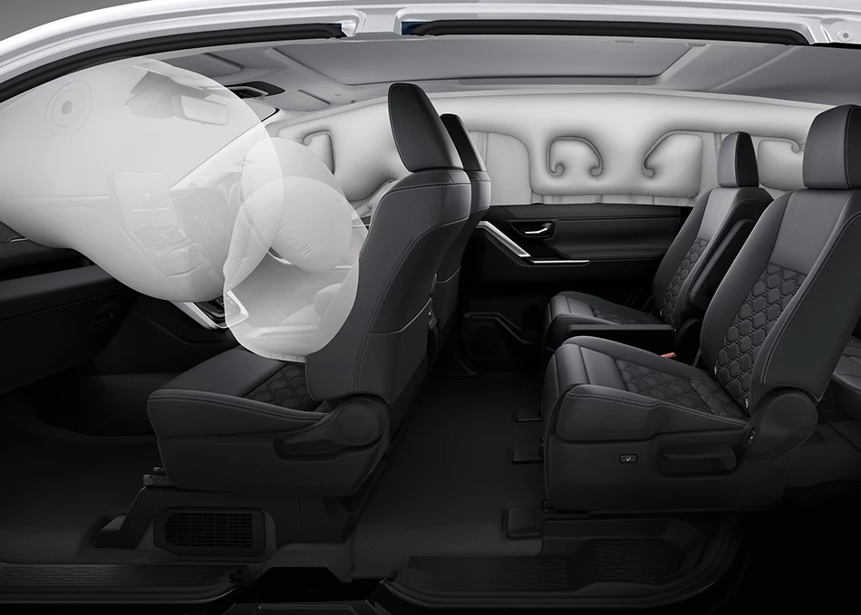 Innova Zenix: SRS airbags: front, front side, and side curtain