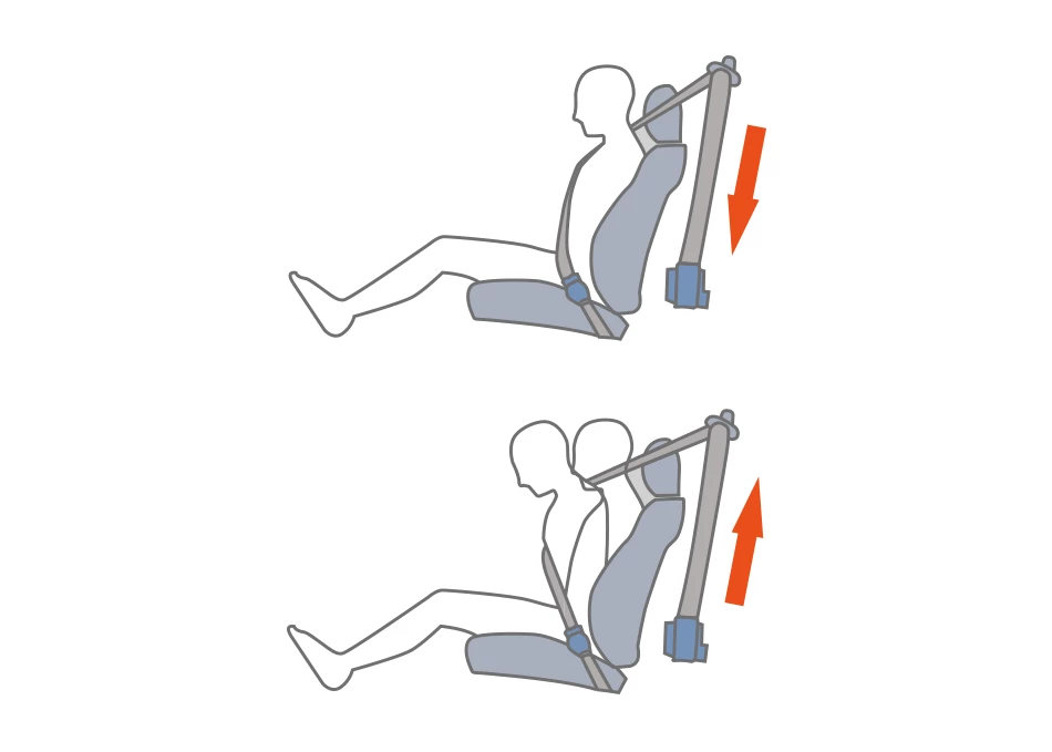 Hilux Champ: 3-point ELR seatbelt with automatic retractor and pretensioner system.