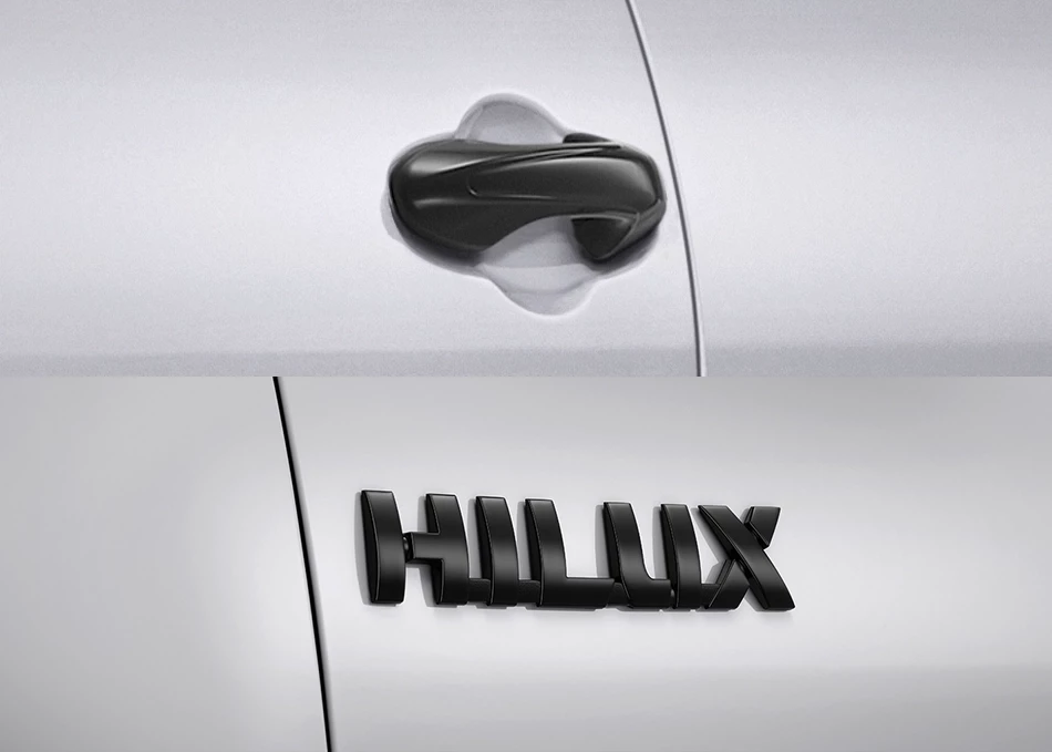 Hilux Revo Z Edition: ที่เปิดประตูสีดำเงา • Emblem สีดำเงา