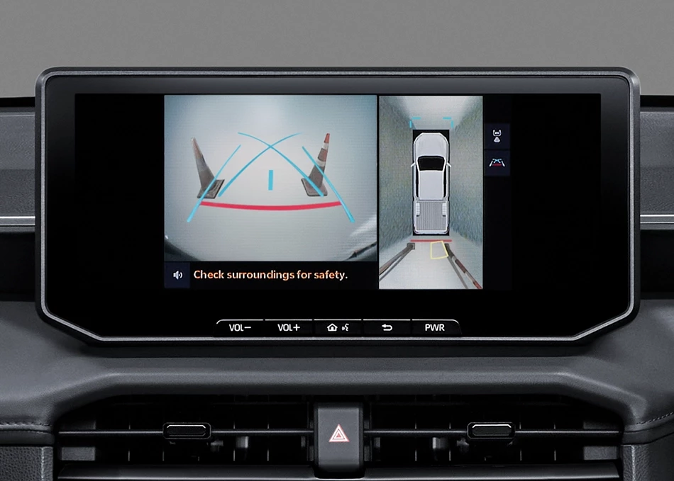 Hilux Travo-e: Panoramic View Monitor (PVM)
กล้องมองภาพรอบทิศทาง 360 องศา เพิ่มความปลอดภัย มั่นใจรอบด้าน