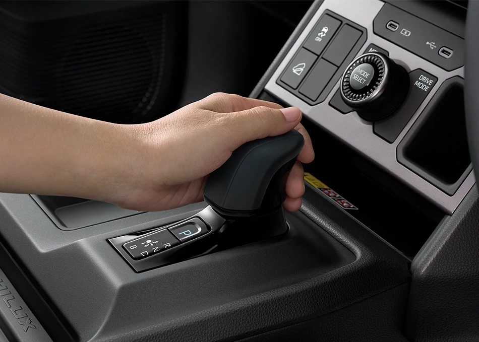 Hilux Travo-e: Shift-by-wire electric gear system with a modern design — convenient to use and highly responsive.