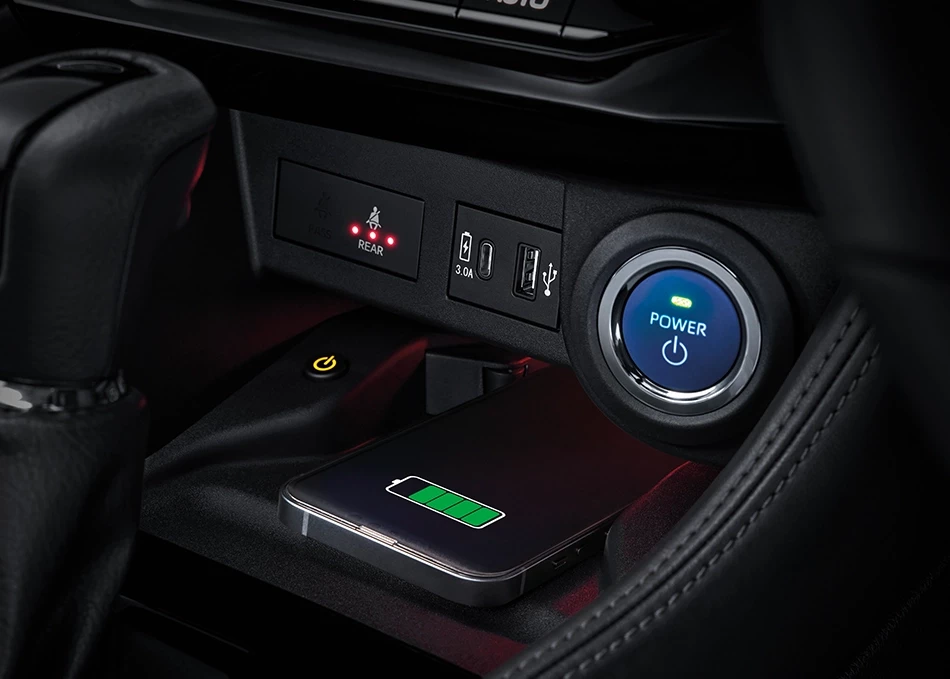 Yaris Cross: อุปกรณ์ชาร์จไฟแบบไร้สาย (Wireless Charger)