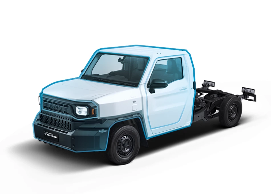 Hilux Champ: GOA safety body structure absorbs impact from all directions effectively.