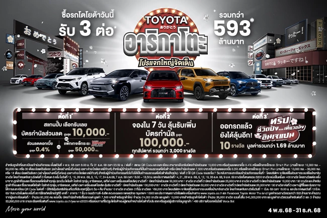 TOYOTA อาริกาโตะ โปรแจกใหญ่จัดเต็ม
